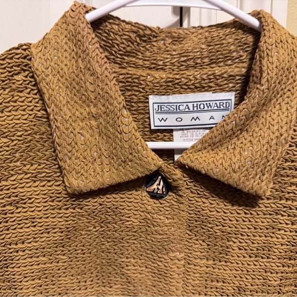 Jessica Howard Vintage Black Multi Sleeveless Dress Lightweight Jacket Sz 16 - Picture 13 of 16